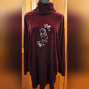 🍯THE DISNEY CATALOG velour turtleneck tunic. Size XL